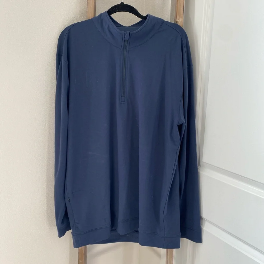 True Linkswear - All Day Quarter Zip Navy Blue Sweatshirt - Size XXL